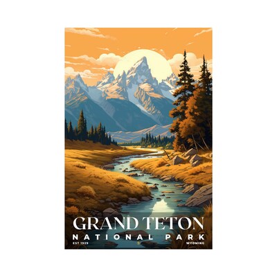 Grand Teton National Park Poster, Travel Art, Office Poster, Home Decor | S7 - image1